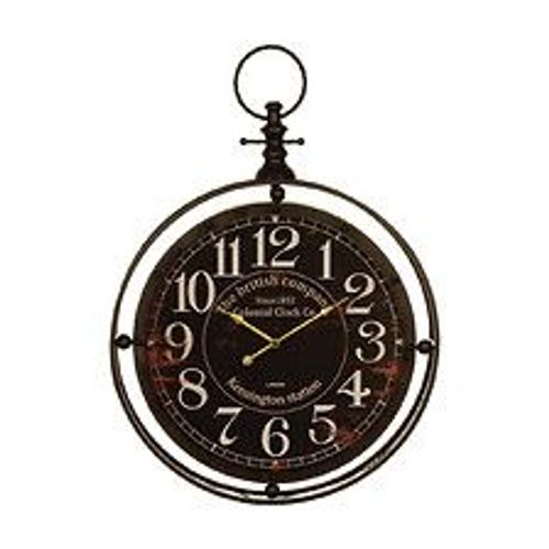 Pendule murale en métal forme gousset D 60 cm