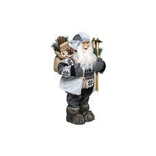 Père Noël traditionnel Skieur H 30 cm