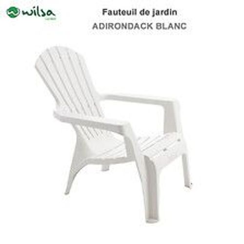 Fauteuil Adirondack Résine Polypropylène Wilsa Garden - Blanc - 1 Fauteuil Adirondack