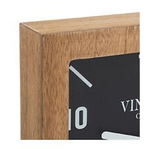 Horloge à poser en bois et support en métal Noir H 23 cm