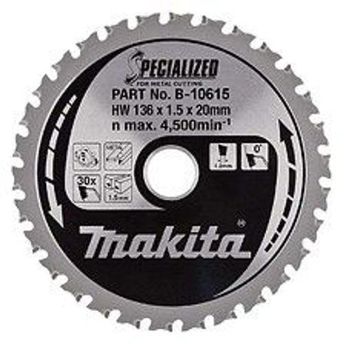 Lame de Scie Circulaire MAKITA B-69303 Carbure Métal Ø136mm