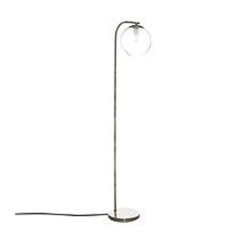 Lampadaire En Métal Mordoré Et Verre Strié H 153 Cm