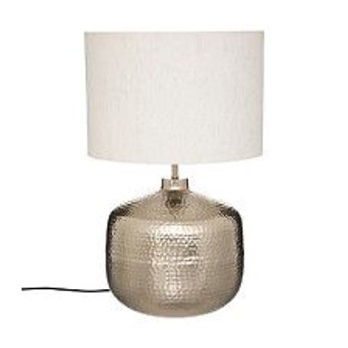 Lampe À Poser En Métal Martelé Champagne H 52 Cm