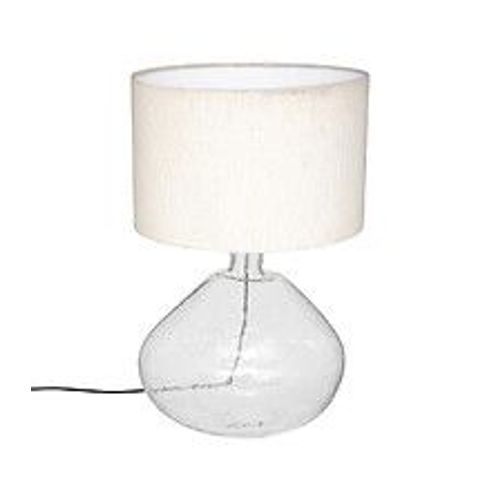 Lampe À Poser En Métal Et Verre Transparent H 56 Cm