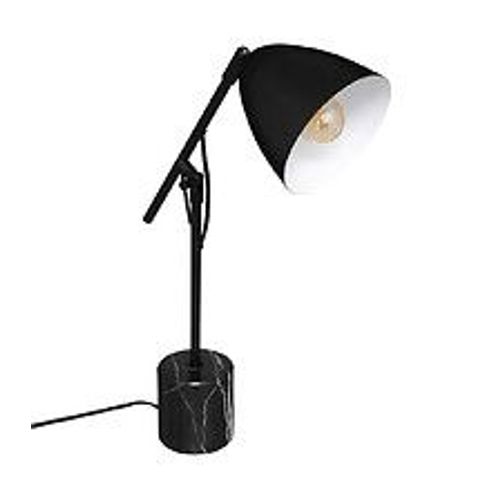 Lampe À Poser En Métal Et Marbre Noir H 54 Cm