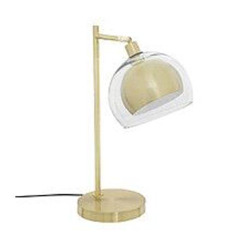 Lampe À Poser En Métal Doré Et Verre H 48 Cm