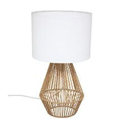 Lampe À Poser En Coton Et Métal H 40 Cm