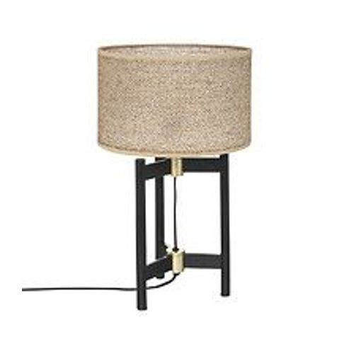Lampe À  Poser En Métal Noir Et Abat-Jour Beige H 51 Cm