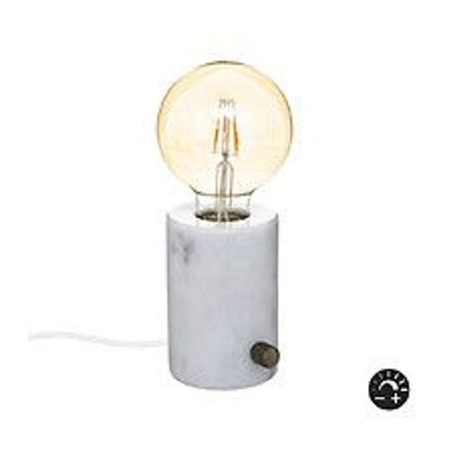 Lampe Socle En Marbre Blanc Avec Variateur D'intensités