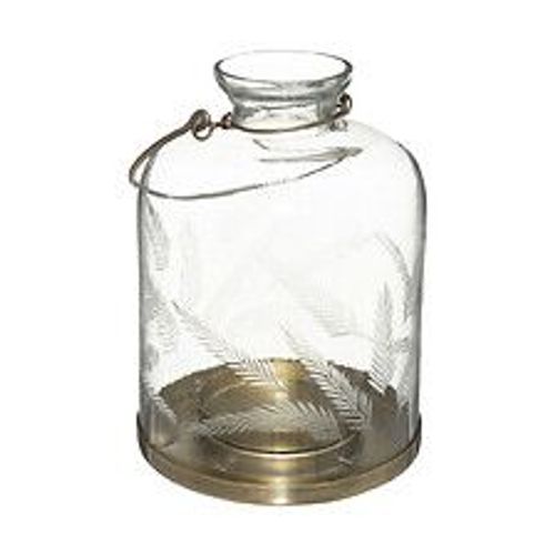 Lanterne En Verre Ciselé H 17 Cm