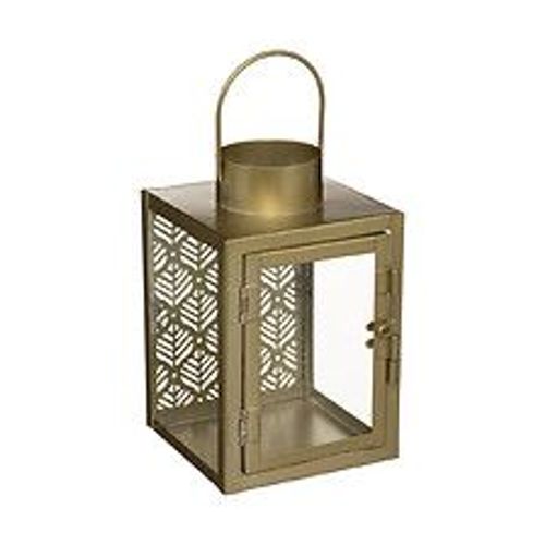 Lanterne En Métal Doré H 16 Cm