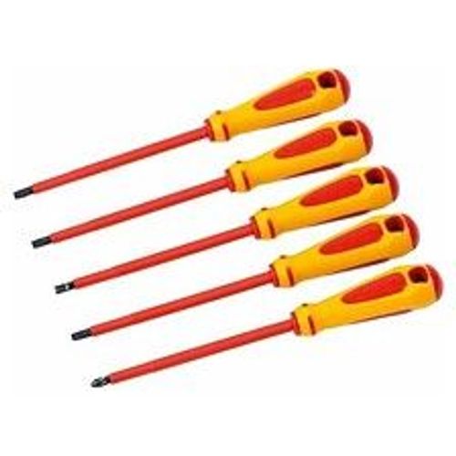 Jeu De 5 Tournevis Fente Et Phillips Isoles 1000 Volts