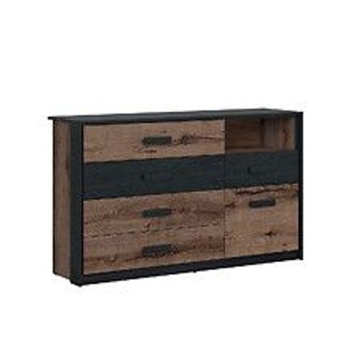 Commode 5 Tiroirs 1 Porte Romane Bois