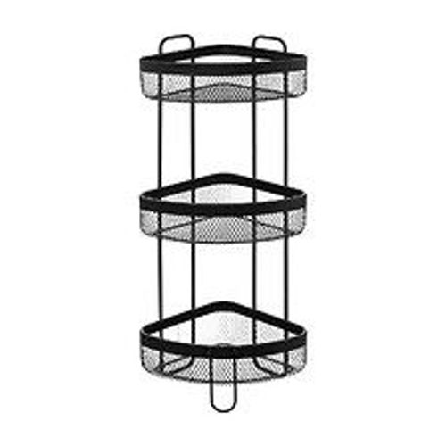 Etagère D'angle 3 Niveaux En Métal Noir
