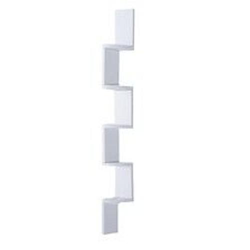 Homcom Étagère D'angle Design Contemporain Zig Zag 5 Niveaux 12l × 12l × 120h Cm Blanche