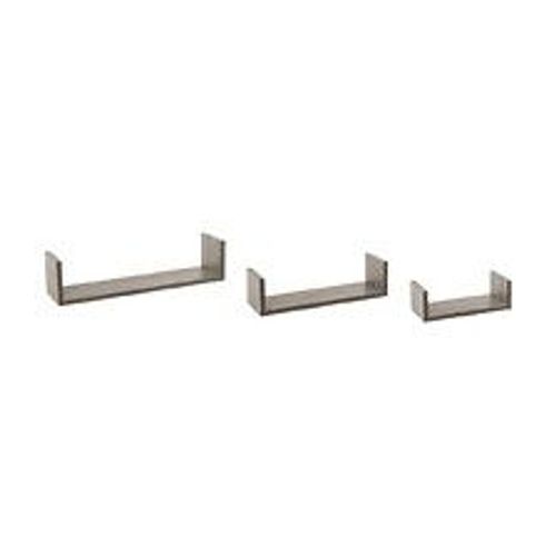 Lot De 3 Étagères Murales Flottantes Coloris Chêne Gris Fixations Invisibles