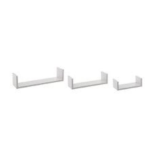 Lot De 3 Étagères Murales Flottantes Coloris Blanc Fixations Invisibles
