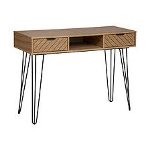 Meuble Console 2 Tiroirs En Bois Et Métal H 78.5 Cm