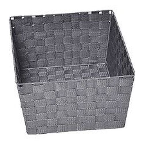 Panier de rangement Panière de dressing tressée Gris L 32.5 x P 45 x H 18 cm