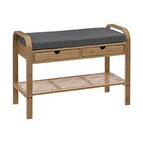 Range Chaussure Et Banc Avec 2 Tiroirs De Rangement Et Coussin D'assise Amovible