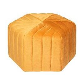 Pouf En Velours Jaune Moutarde Assise Large 52 X 48 Cm