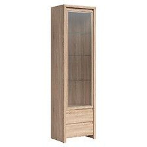 Vitrine 1 Porte 2 Tiroirs Soren Bois
