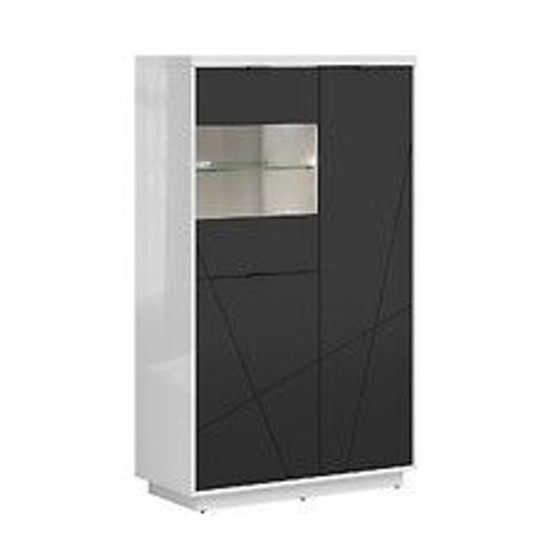 Vitrine 3 Portes Sven Noir Et Blanc