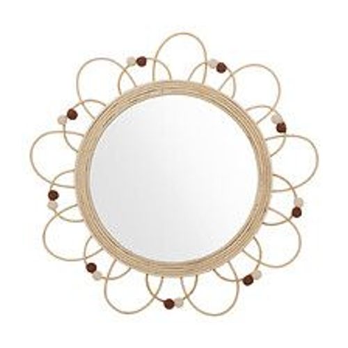 Miroir mural en rotin D 38 cm pour chambre d'enfant
