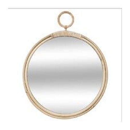Miroir mural en Rotin forme gousset D 38 cm