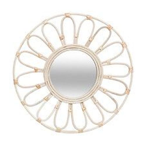 Miroir mural Fleur en Rotin D 56 cm
