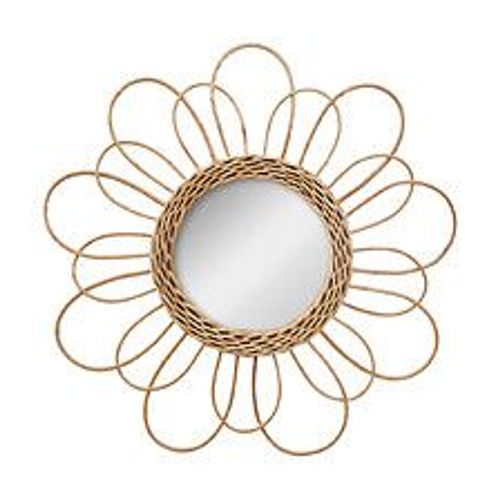 Miroir mural Fleur en Rotin D 38 cm