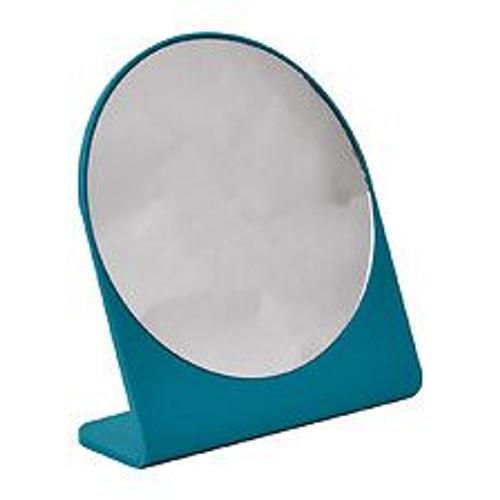 Miroir sur pied 1 face en métal Bleu canard 17 x 19 cm
