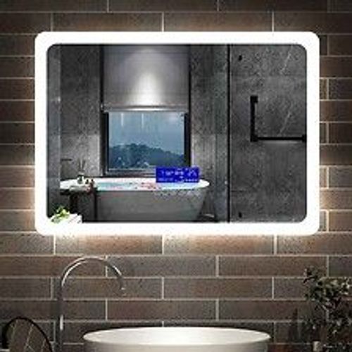 Aica Miroir De Salle De Bain Tricolore Réglable Led Avec Anti-Buée Et Bluetooth,Horizontal 10060cm