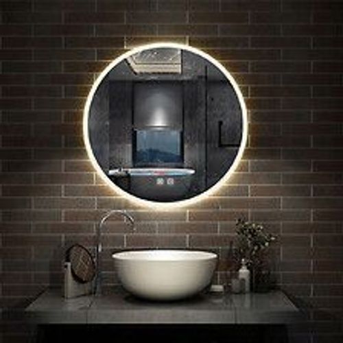 Aica Led Miroir Salle De Bain Anti-Buée Tricolore À Intensité Variable Avec Interrupteur Tactile