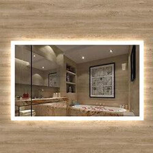 Aica Sanitaire Miroir De Salle De Bain Lumineux Led Avec Anti-Buée Et Interrupteur Tactile Intégré 60x50cm