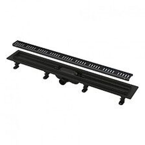 Alca Caniveau De Douche 650 Mm Avec Grille, Noir Mat (Apz10black-650m)