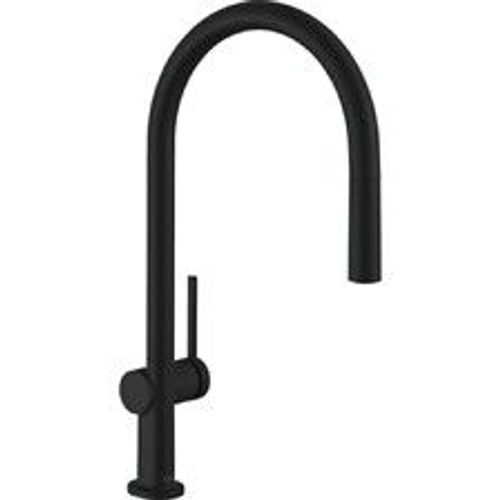 Hansgrohe Talis M54 Mitigeur de cuisine 210, avec douchette extractible 1 jet, sBox, Noir mat (72803670)