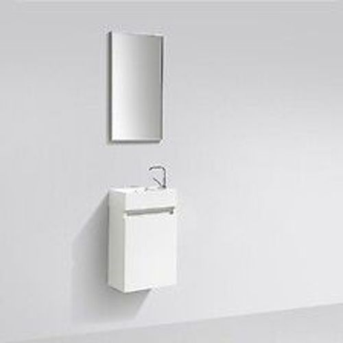 Meuble Lave-Main Salle De Bain Design Siena Largeur 40 Cm Blanc Laqué