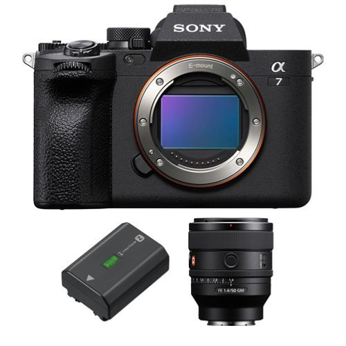 Sony Alpha A7 Mark IV Appareil photo + FE 50mm f1.4 GM + batterie NP-FZ100