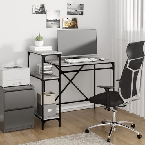 Vidaxl Bureau Avec Étagères Sonoma 105x50x90 Cm Bois D'ingénierie/Fer