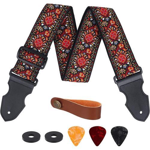 marque generique - Ceinture Réglable De Sangle De Guitare Avec