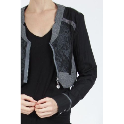 Veste Courte Noir Et Grise