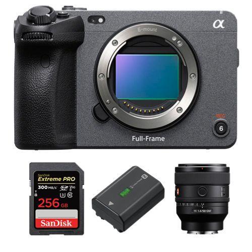 Sony FX3 Caméra de cinéma plein format + FE 50mm f1.4 GM + batterie NP-FZ100 + SanDisk 256 Go Extreme Pro SDXC UHS-II U3 V90 300 Mo/s