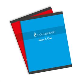Conquérant Lot De 5 Cahiers De Musique Et Chants 17x22 Cm 24 + 24 Pages 90/70 G Coloris Aléatoires