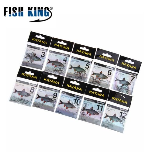Taille 3 - Hameçon De Pêche Katana, Matériel En Acier Au Carbone Avec Chargeur, 50 Pièces/Lot