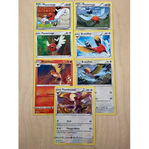 (3101) 3x Passerouge + 3x Braisillon + Flambusard (Pokemon)