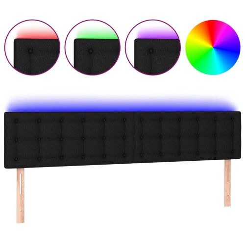 Vidaxl Tête De Lit À Led Noir 180x5x78/88 Cm Tissu