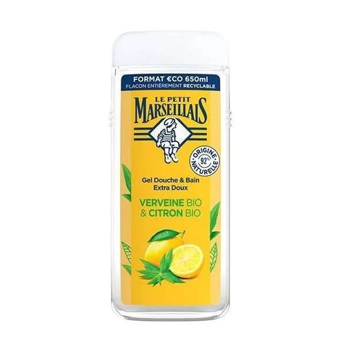 Gel Douche Extra Doux Verveine Bio Citron Bio - Le Petit Marseillais - 650 Ml 