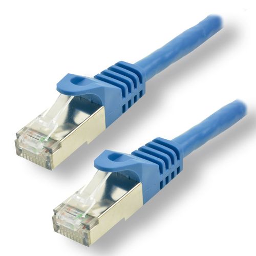 MCL - Cordon de raccordement - RJ-45 (M) pour RJ-45 (M) - 5 m - 6.2 mm - SFTP - CAT 7 - sans halogène, sans crochet, moulé - bleu