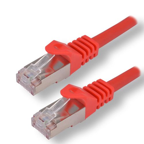 MCL - Cordon de raccordement - RJ-45 (M) pour RJ-45 (M) - 5 m - 6.2 mm - SFTP - CAT 7 - sans halogène, sans crochet, moulé - rouge